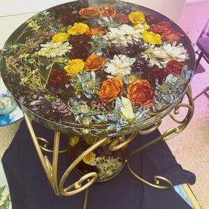 Resin Art Table - Custom Desk Decor for Home - Modern Unique Office Furniture, P